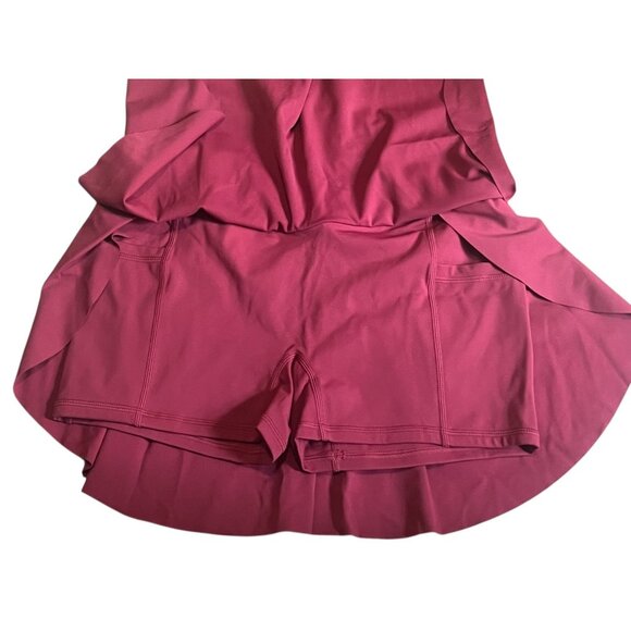 Halara Everyday Cloudful Air 2in1 Crossover Waist Skirt Sz XS Cranberry Red with - Picture 5 of 12